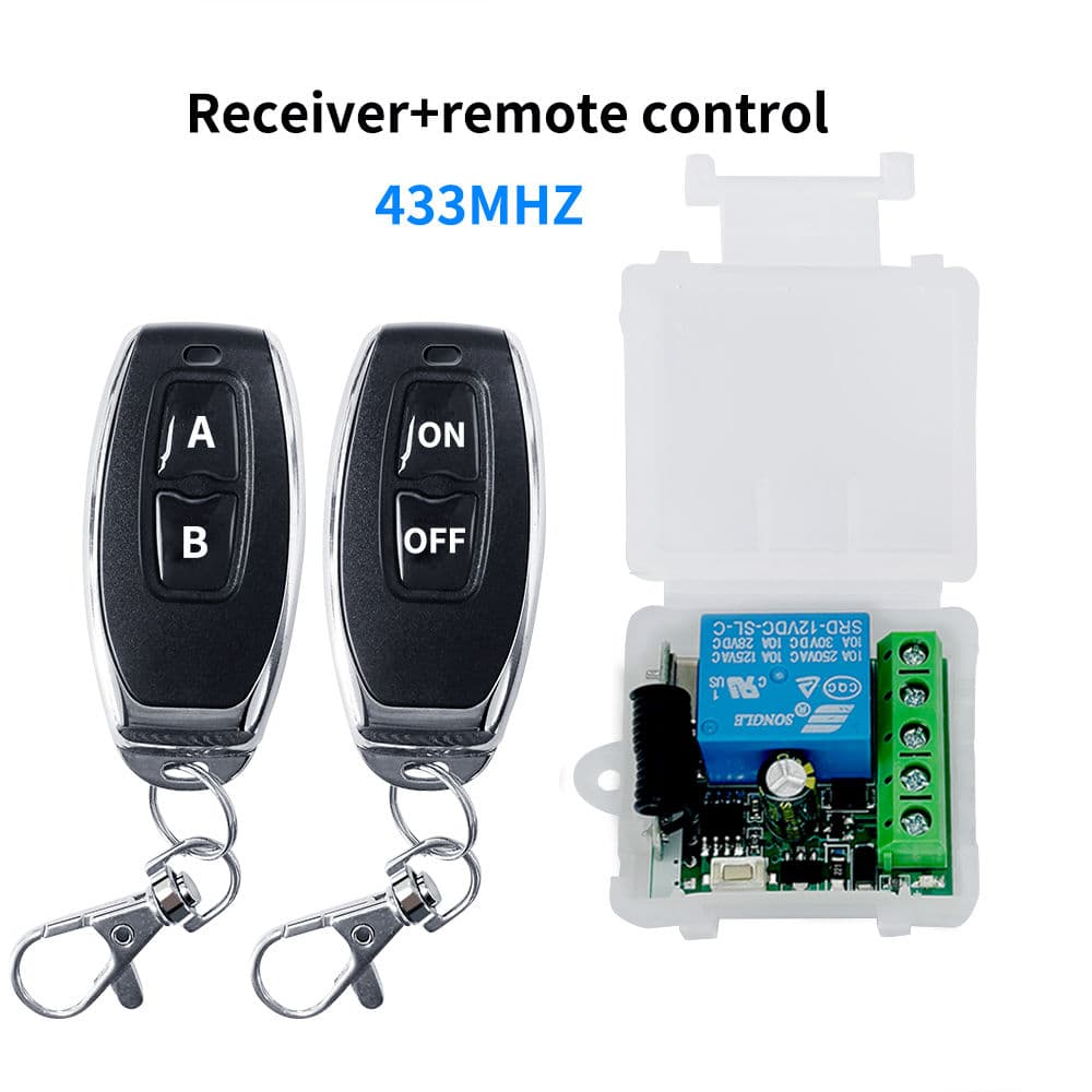 Interruptor de controle remoto 433MHz 1CH 12V DC, módulo de relé universal sem fio e interruptor inteligente