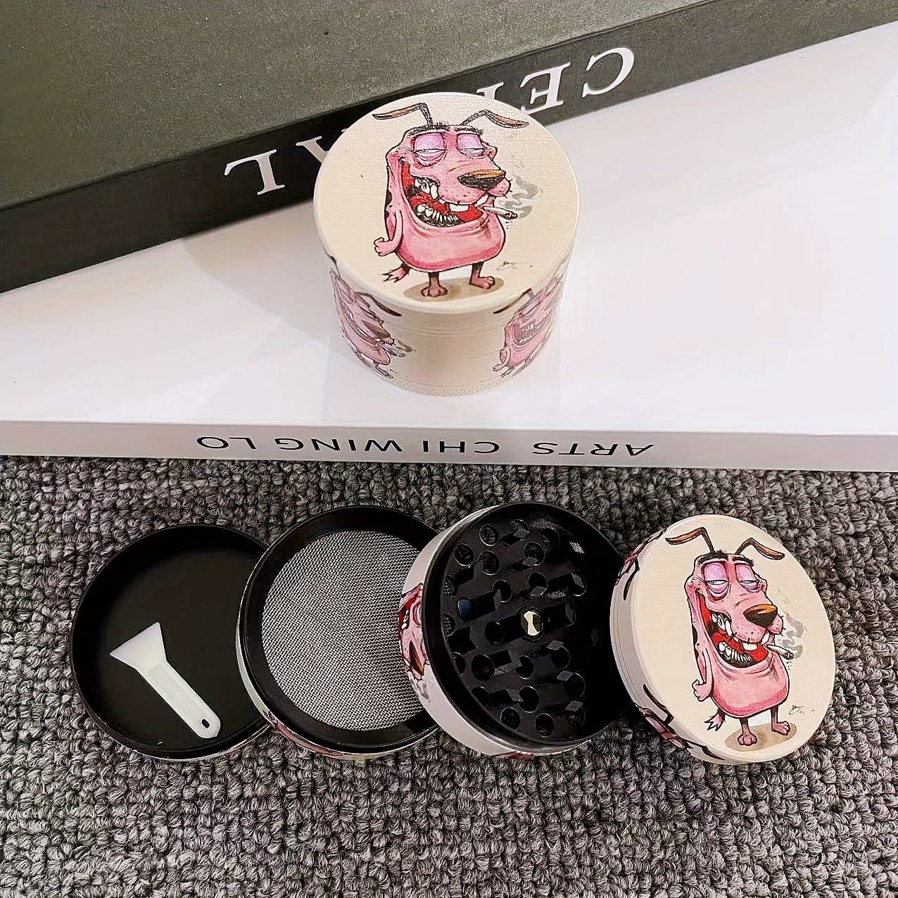 Moedor Manual De Especiarias Com Padrão De Cachorro De 50 Mm , Triturador De Tempero De Liga De Zinco De 4 Camadas Para