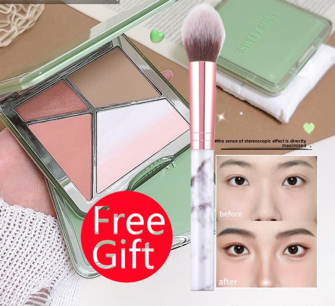 SWEET MINT Paleta de Contorno Facial 3D All-in-One Fosco – Bronzer, Iluminador e Sombra para Nariz