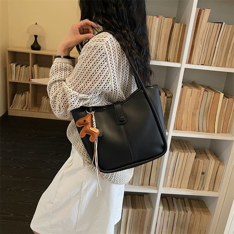 Pingente de presente, bolsa feminina retrô de ombro simples, grande capacidade, bolsa tiracolo para deslocamento, bolsa
