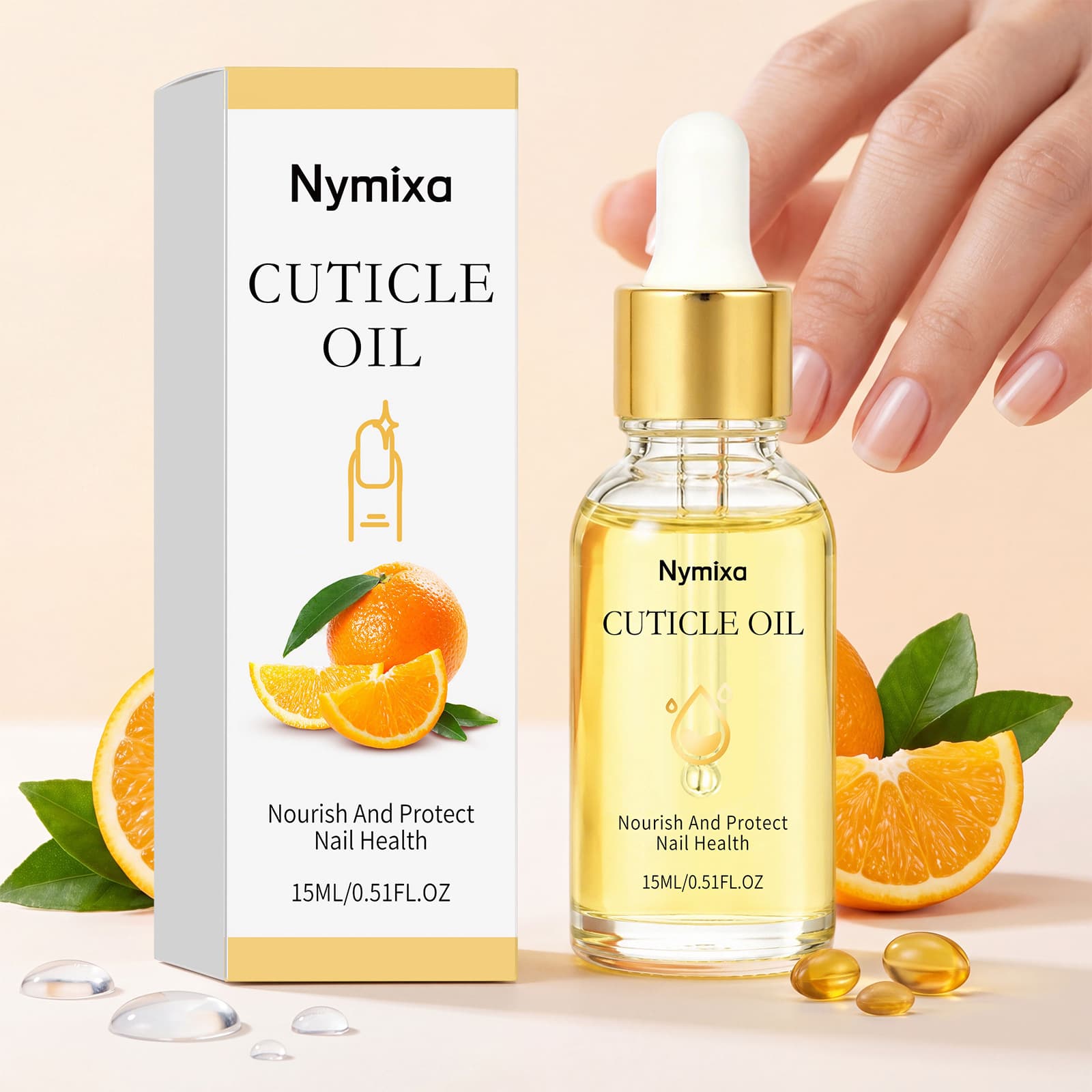 Óleo de Cutícula para Unhas 15 ml - Óleo Orgânico para Cutículas e Unhas Danificadas, Amaciante de Cutículas