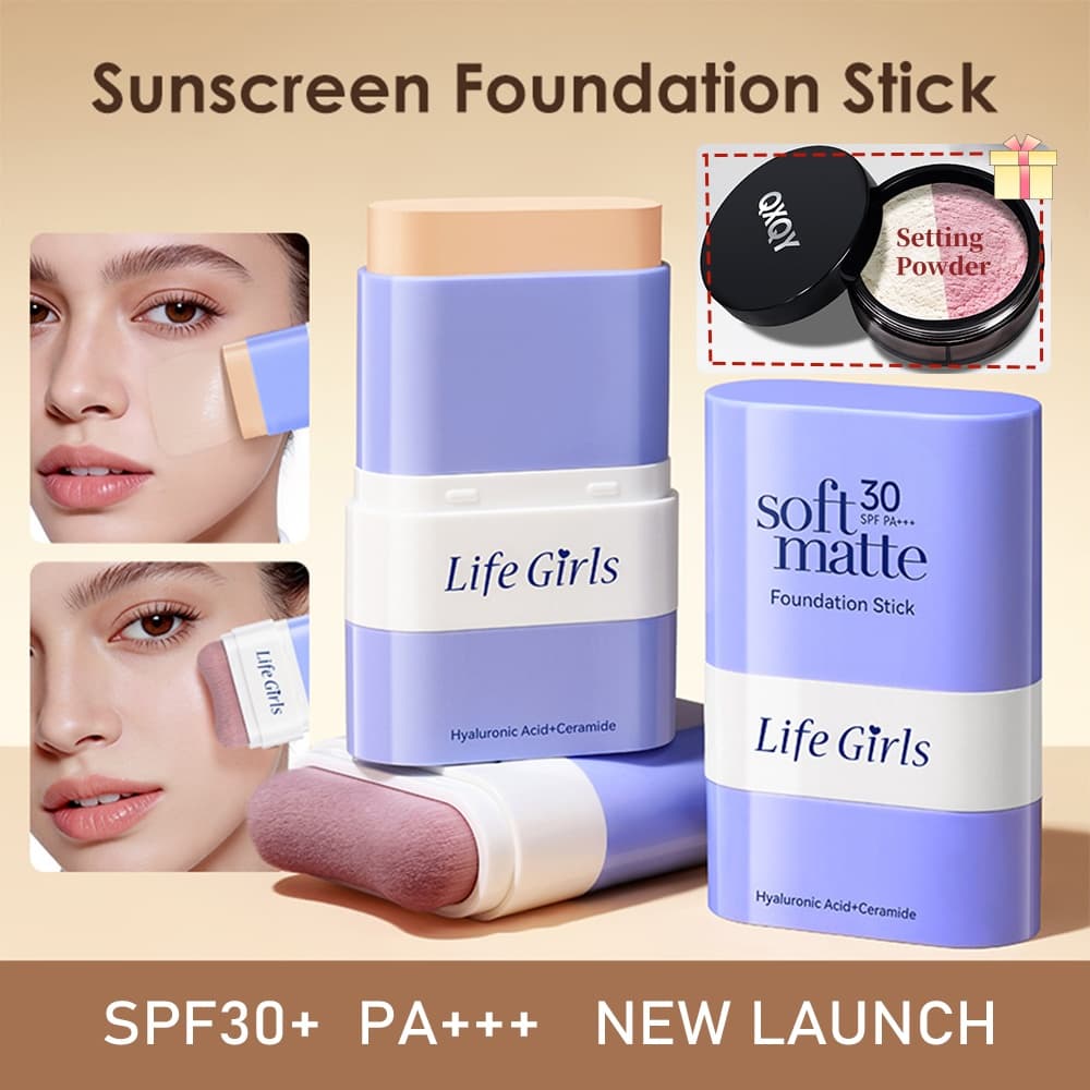 Life Girls Foundation Stick-Fps30 Hidratante Leve , Oculta Marcas De Acne , Base Diária De Longa Duração , Pó Solto Grát