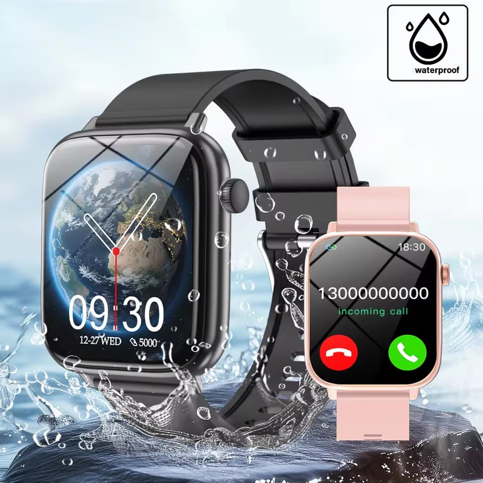 Novo Smartwatch Feminino com tela de 1,83 polegadas, mostradores personalizados, à prova d'água, relógio inteligente