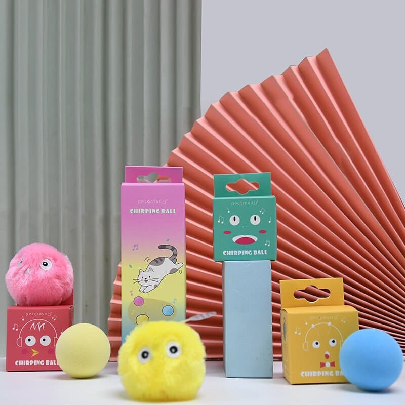 Gato Brinquedos Bolas Som Sapos Pássaros Chilrear Críquete EVA Rolando Pelúcia Macio Auto-Salto Teaser Acessórios Para A