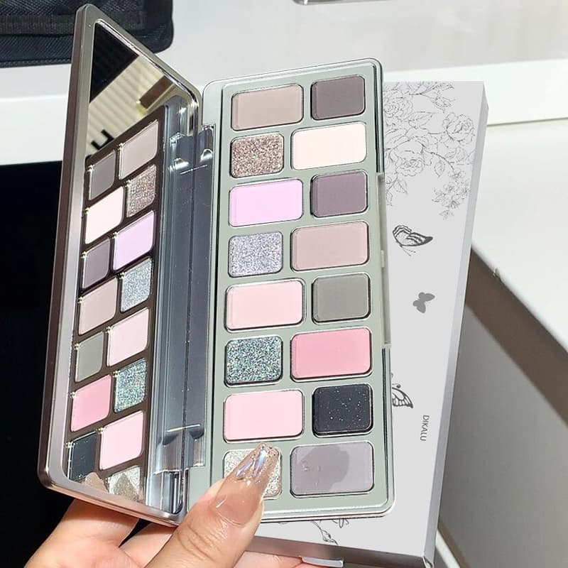 Paleta De Sombras : Brilho De 16 Cores , Fosco E Brilhante Para Aparências De Longa Duração Acessíveis "