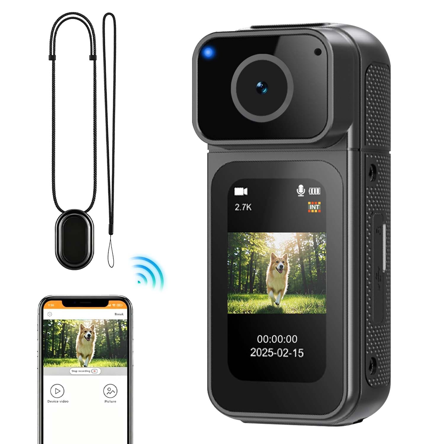 Câmera Mini Câmera de Vídeo Portátil Miniatura com Função WiFi Embutida para Captura de Animais de Estimação e Viagens