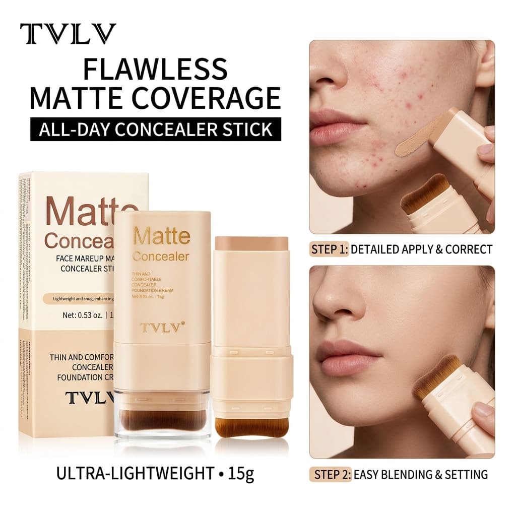 TVLV Dual End Concealer Eraser Foundation Stick À Prova D'água Não Cakey Suave Aplicação Alta Cobertura Longwear Base Fa