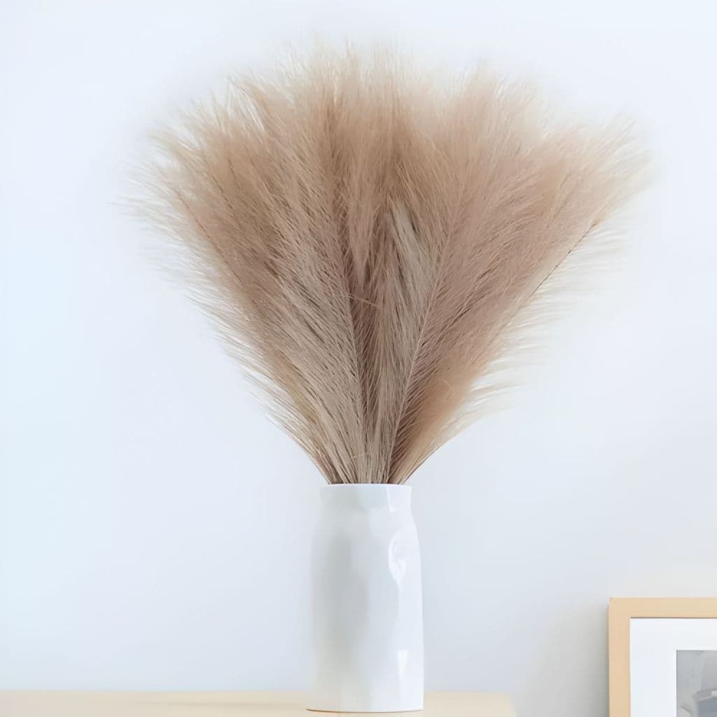 Kit 50 Peças De Grama Artificial Fofa De Pampas 56 Cm , Plantas Falsas , Phragmites Para Vaso De Casamento , Peça Centra