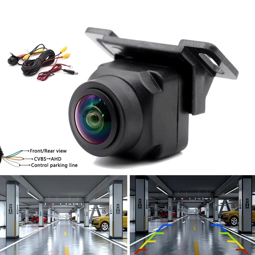 HD AHD 170 graus lente olho de peixe visão noturna veículo câmera frontal traseira reversa CCD câmera universal para