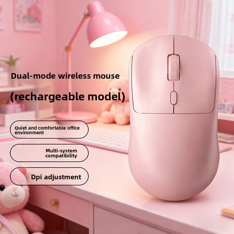 Mouse sem fio Bluetooth duplo conexão e dupla modalidade, mouse recarregável tipo C, plug and play, botões silenciosos,