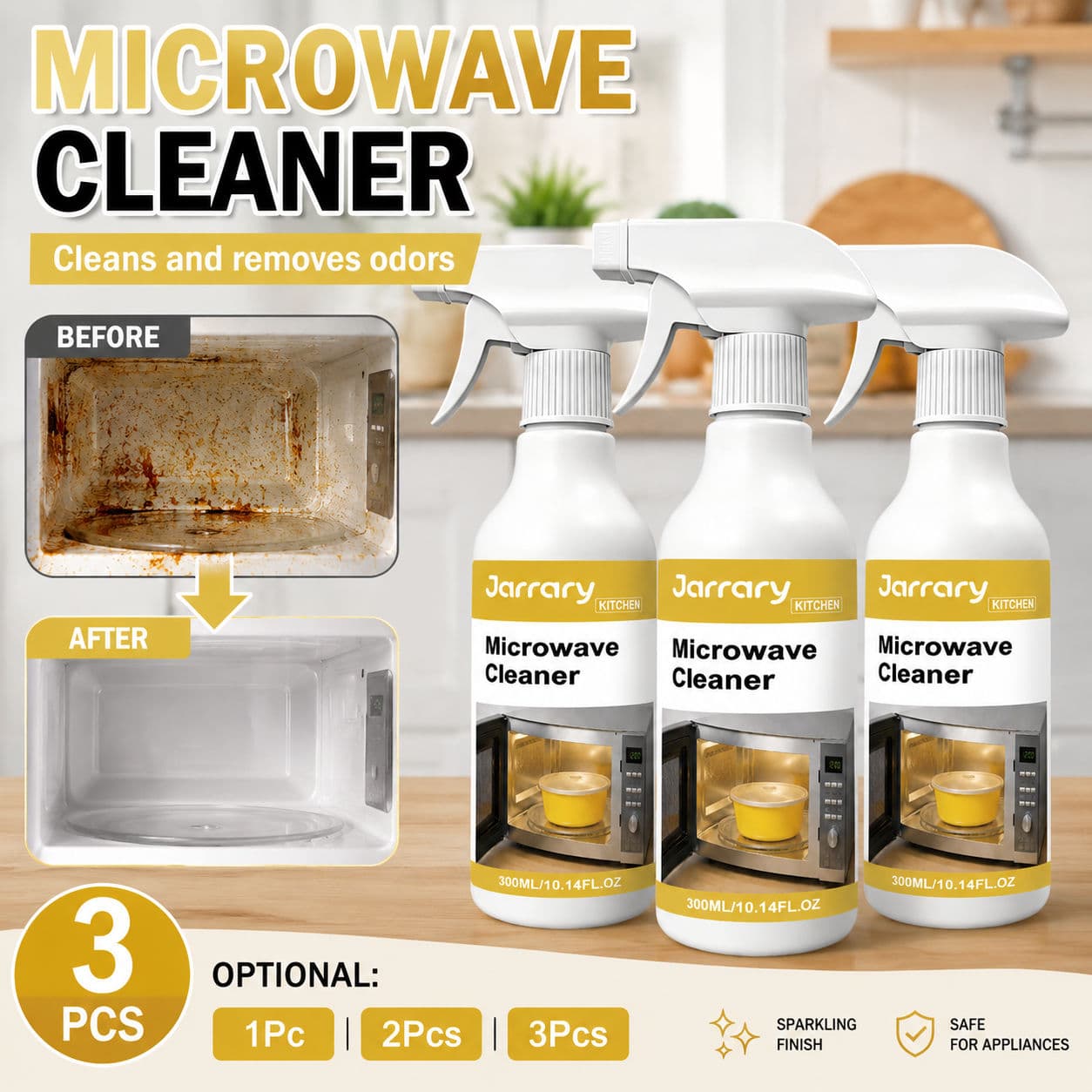 Um Pacote De Limpador De Micro-Ondas 300ml , Spray De Levantamento De Graxa Com Decil Glucosídeo Para Cuidados Eletrodom