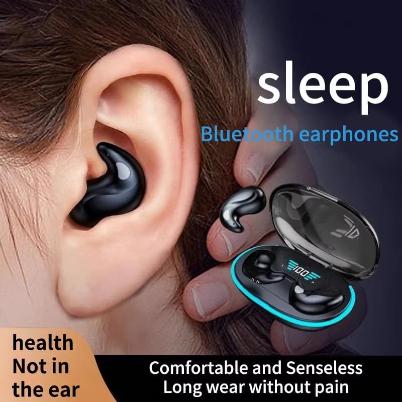 SPRISE X55 Fones de ouvido sem fio para dormir, Bluetooth 5.3 invisível, cancelamento de ruído, fones estéreo 360°,