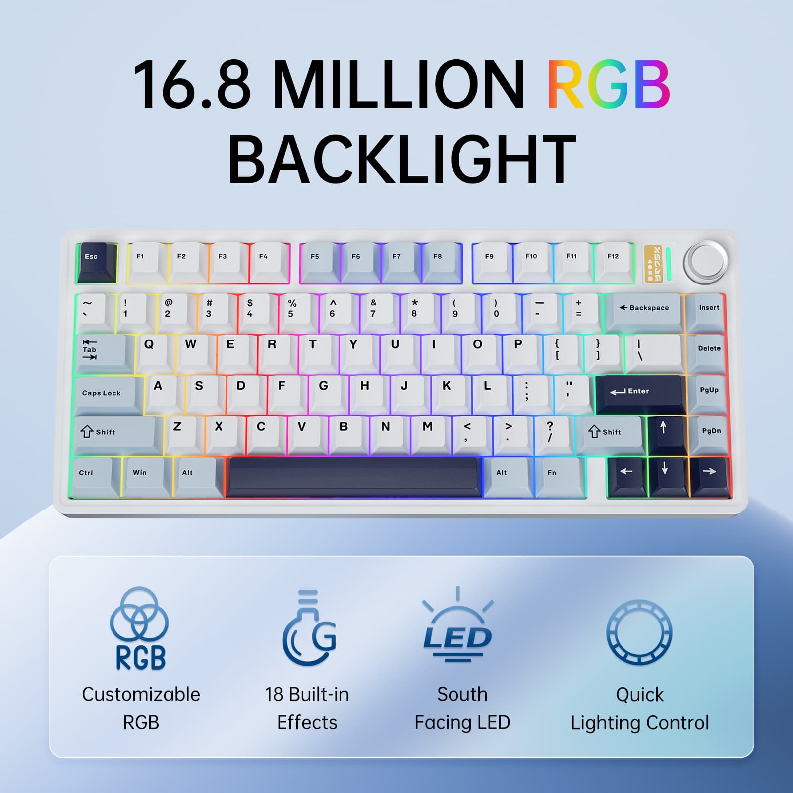 Teclado Bluetooth pequeno BJ75 Teclado miniatura Bluetooth para jogos sem fio Teclado mecânico Layout 75% RGB