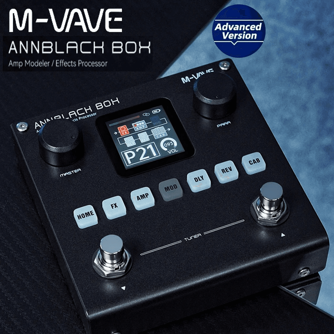 M-VAVE Annblackbox Pedal de Multi-Efeitos Blackbox - Simulador de Amplificador de Guitarra/Baixo com 80 Presets
