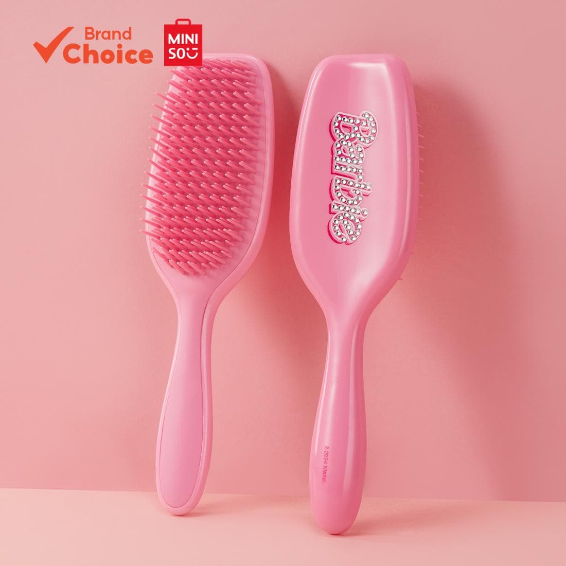 Miniso  Barbie Pink Series pente alisador de cabelo textura diamante 6cm x 12cm