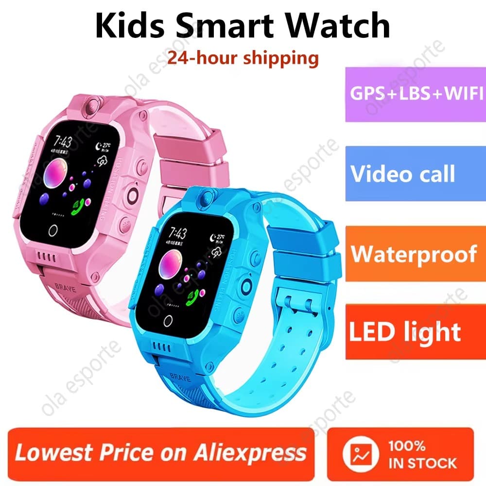 Crianças Smartwatch Relógio Inteligente SOS GPS Localização Rastreador Cartão Sim Chamada Câmera Estudante À Prova Dwate