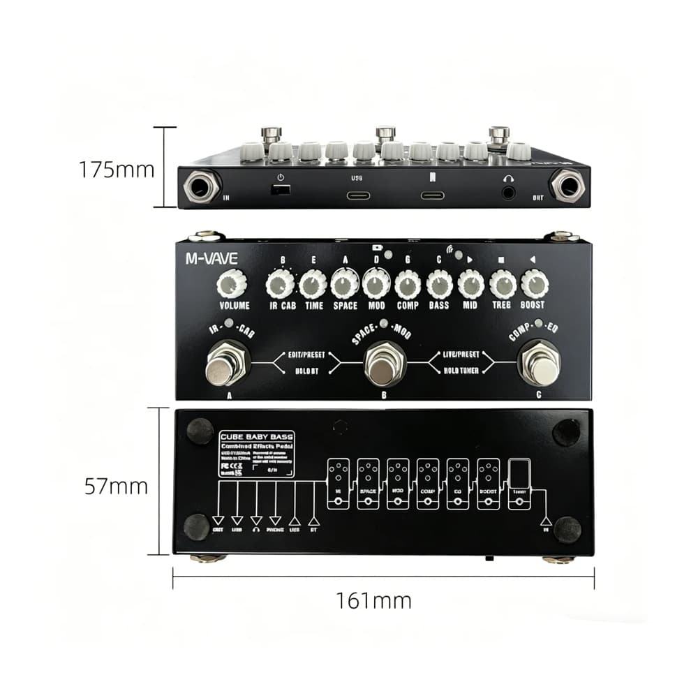 Série de Pedais Processadores de Efeitos M-VAVE, 3 Modelos para Guitarra Elétrica Baixo/Guitarra Acústica, Simulação de