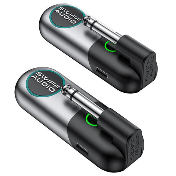 Sistema Digital de Transmissão e Recepção Wireless para Guitarra UHF Recarregável SWIFF WS-80 Shark Capo Afinador de