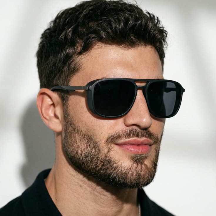 Óculos de Sol Masculino Quadrados Polarizados com Proteção UV para Pesca, Ciclismo e Direção