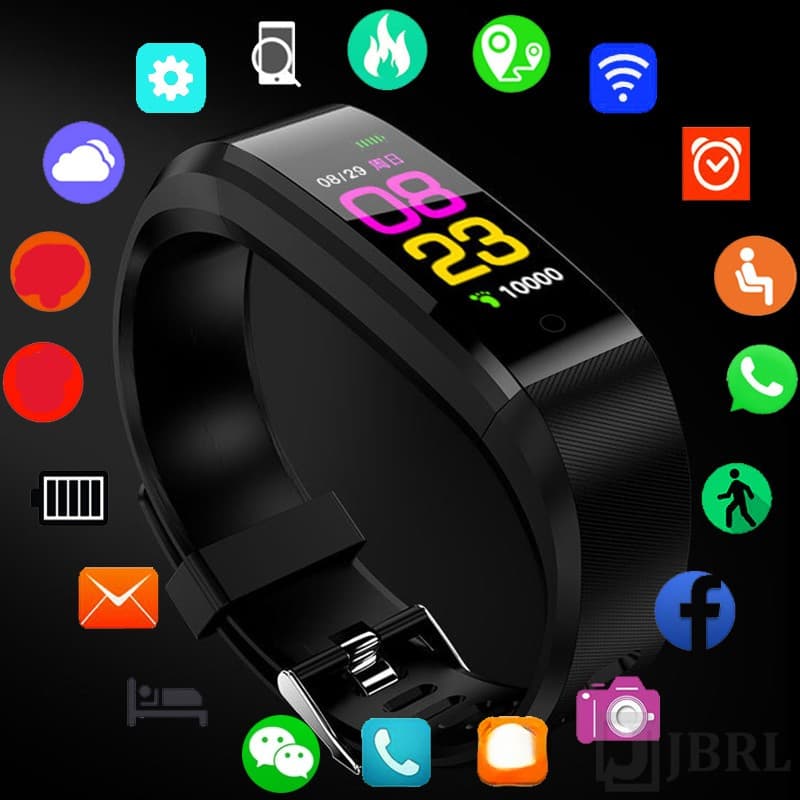 Top 115PLUS Smartwatch Relógio Inteligente Com Tela Sensível Ao Toque Completo À Prova D'água Homens Mulheres Eletrônico