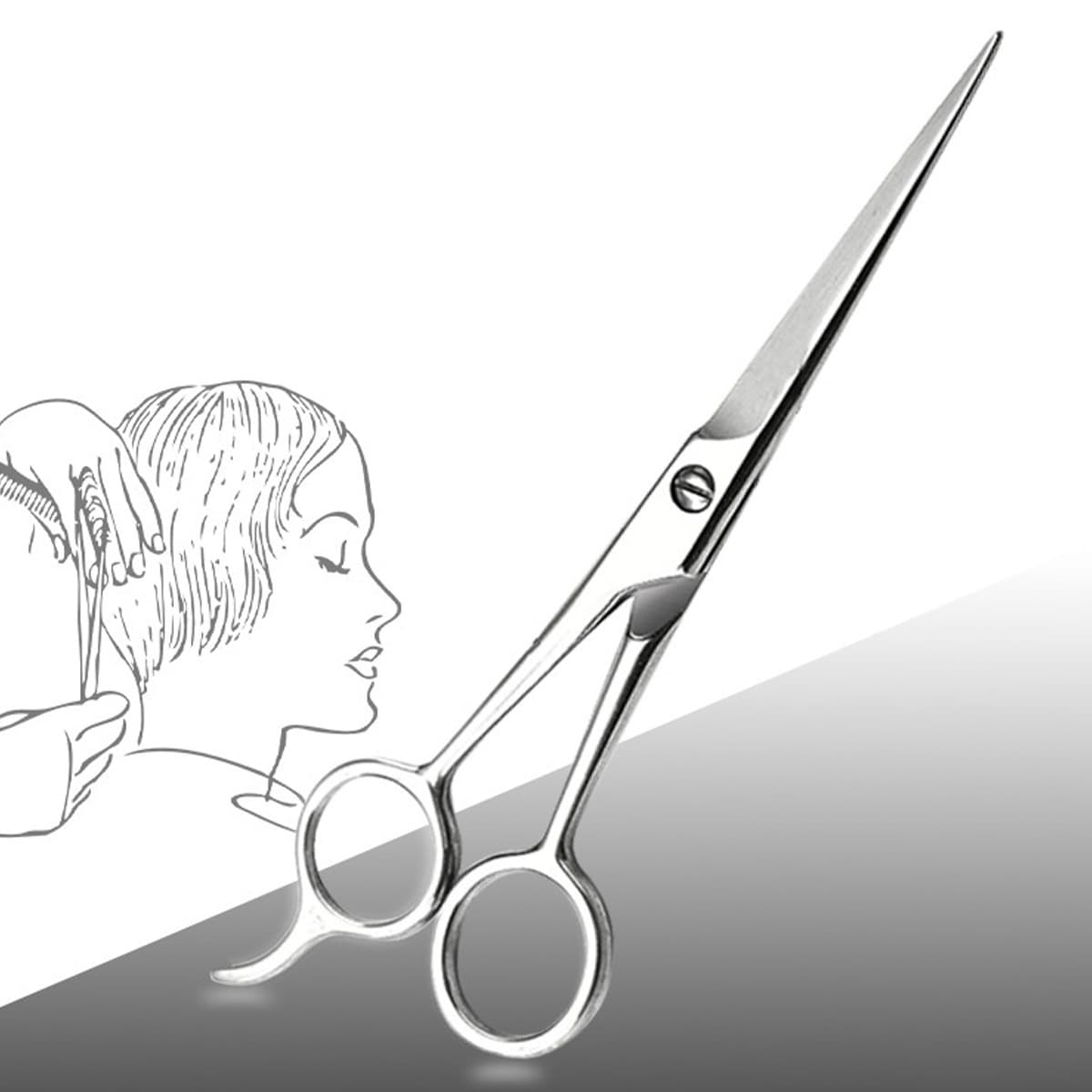 Tesoura Profissional De Corte De Cabelo De Aço Inoxidável De 6.5 " , Lâminas Afiadas , Ideal Para Barbeiro , Bigode E Ca