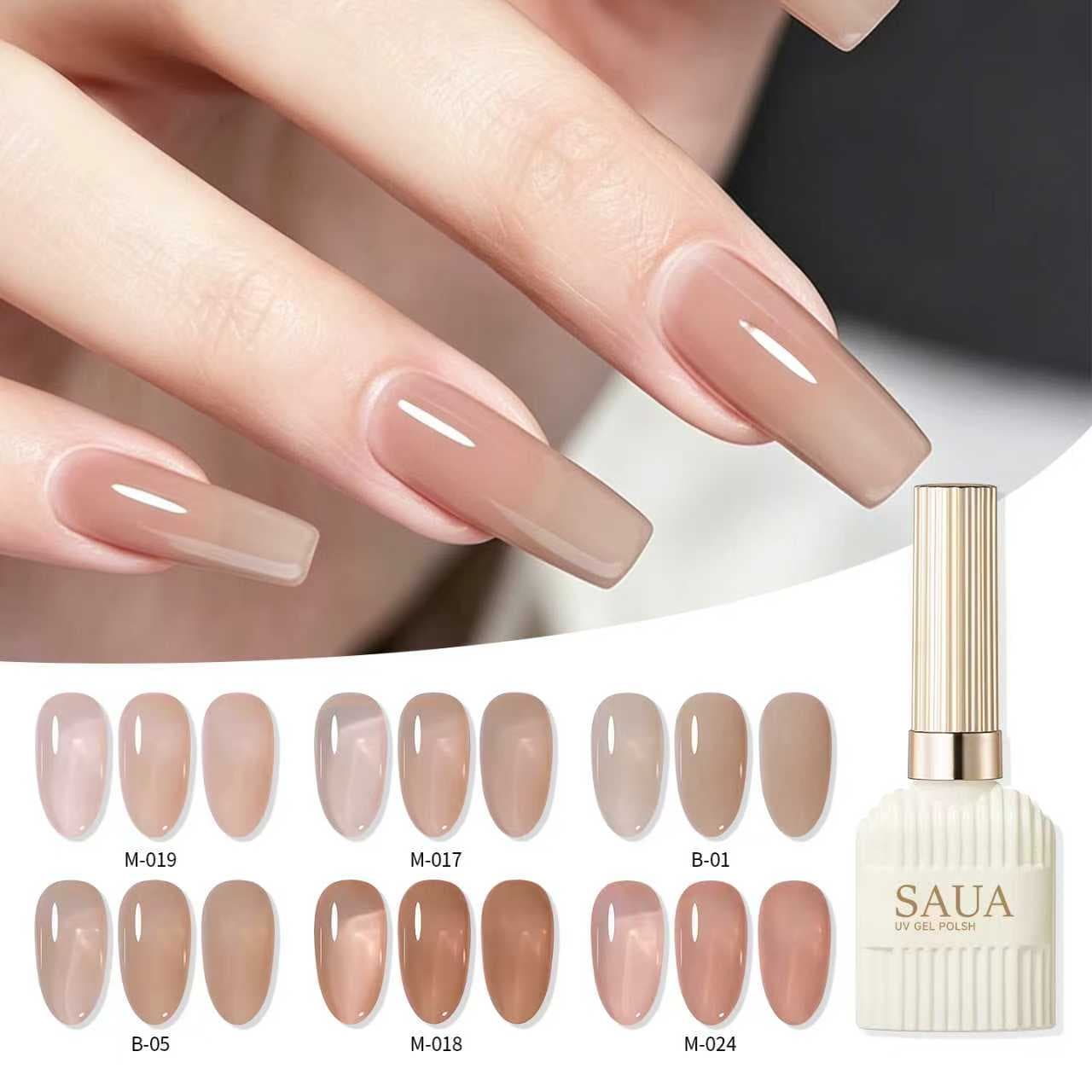 Esmalte de unha nude transparente beauty ice sensível à água, novo esmalte gel jelly nude, esmalte em gel nude rosa