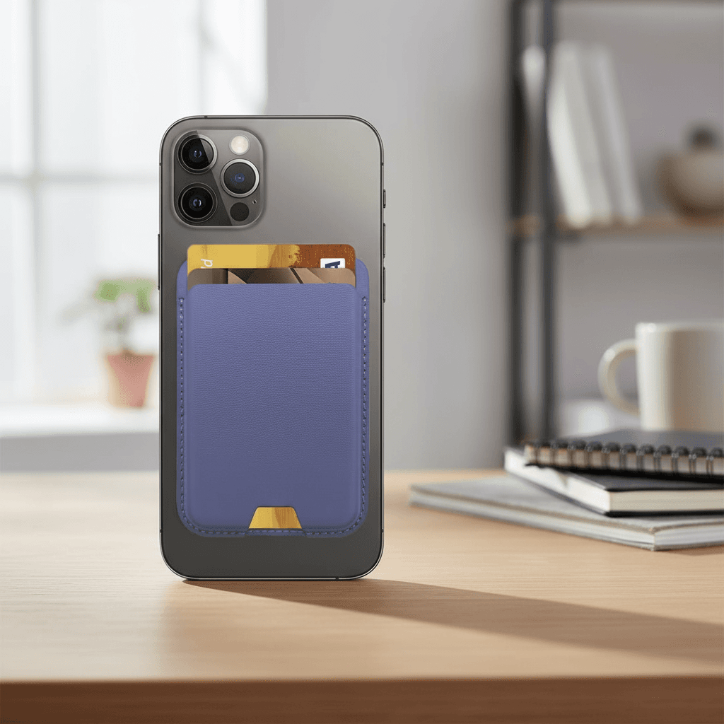 Carteira de iPhone com MagSafe, Porta-Cartões Magnético para Mulheres, Carteira Adesiva para Celular