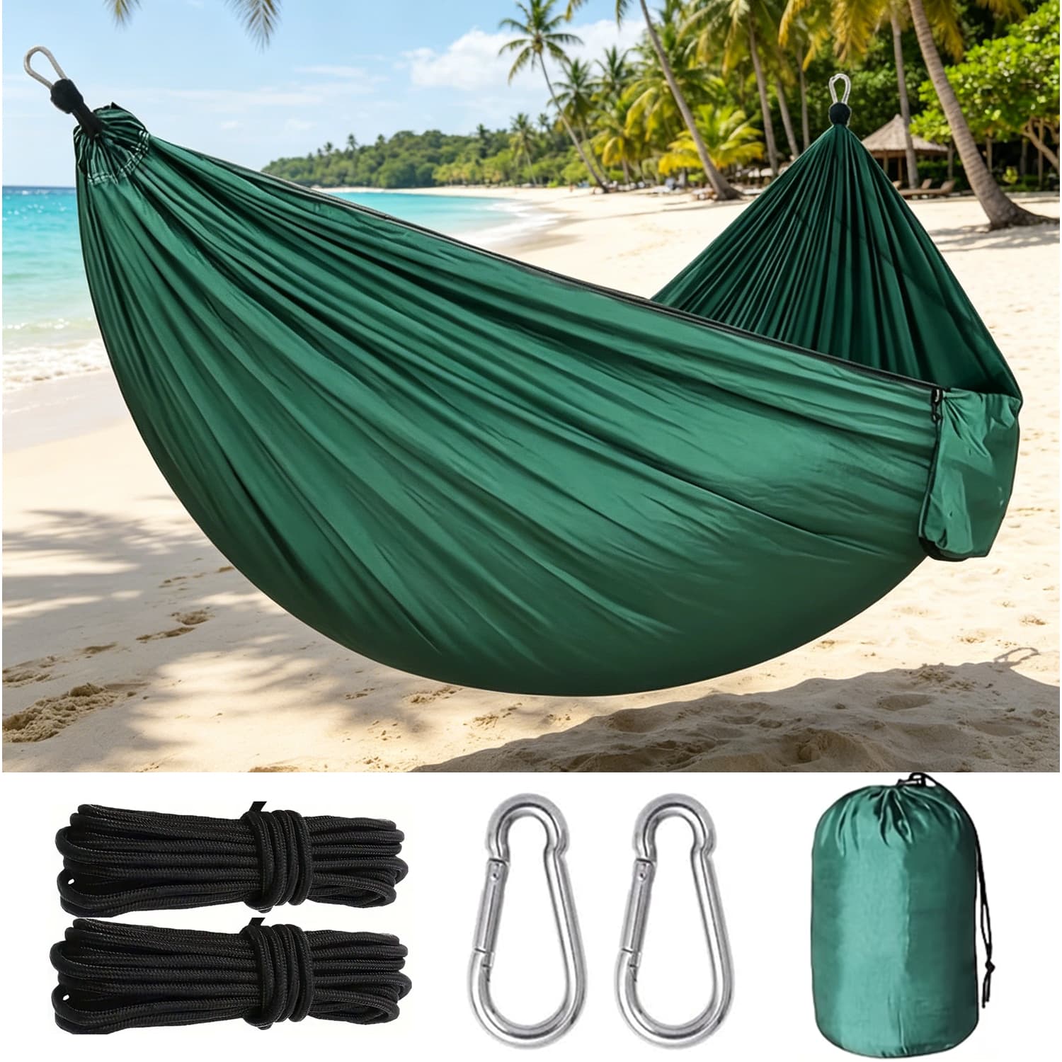 Rede de descanso para exterior, nova rede portátil para duas pessoas (260 * 140 cm / 102 * 55 polegadas), ultraleve para