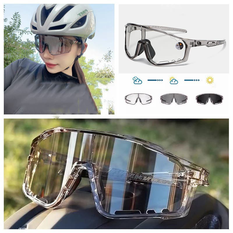 Óculos de Sol Fotocromáticos com Proteção Uv para Esportes, Ciclismo e Corrida, À Prova de Poeira e chuva