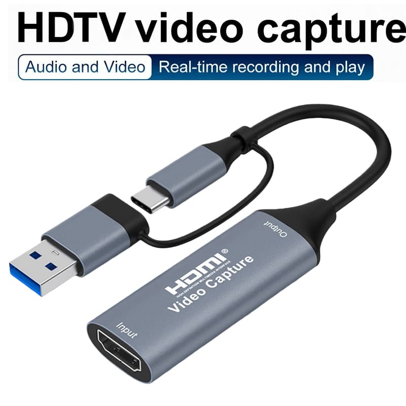 2 Em 1 1080P 4K HDMI Para USB-A C Gravador De Placa De Captura De Vídeo PS4 Xbox