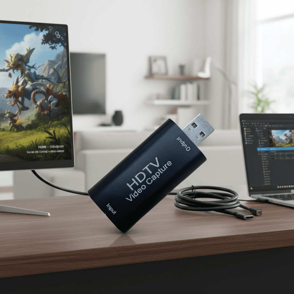 Placa de Captura de Vídeo USB HDMI 4K Entrada 1080p Saída para Câmera, Filmadora, Transmissão de Jogos