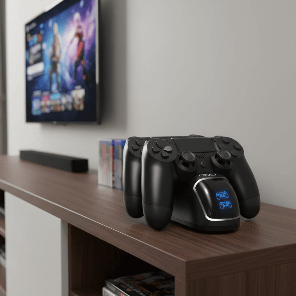 Dock de Carregamento com Controlador de Chip Atualizado para PS4 Pro, PS4 Slim e Acessórios PS4