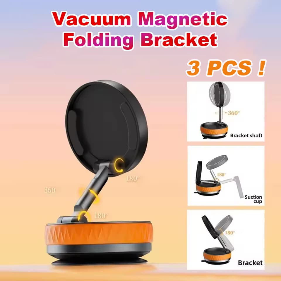 Suporte Magnético para Celular (3 unidades) – Suporte Veicular Dobrável Ajustável em 3 Eixos, Ventosa Forte e Compatível