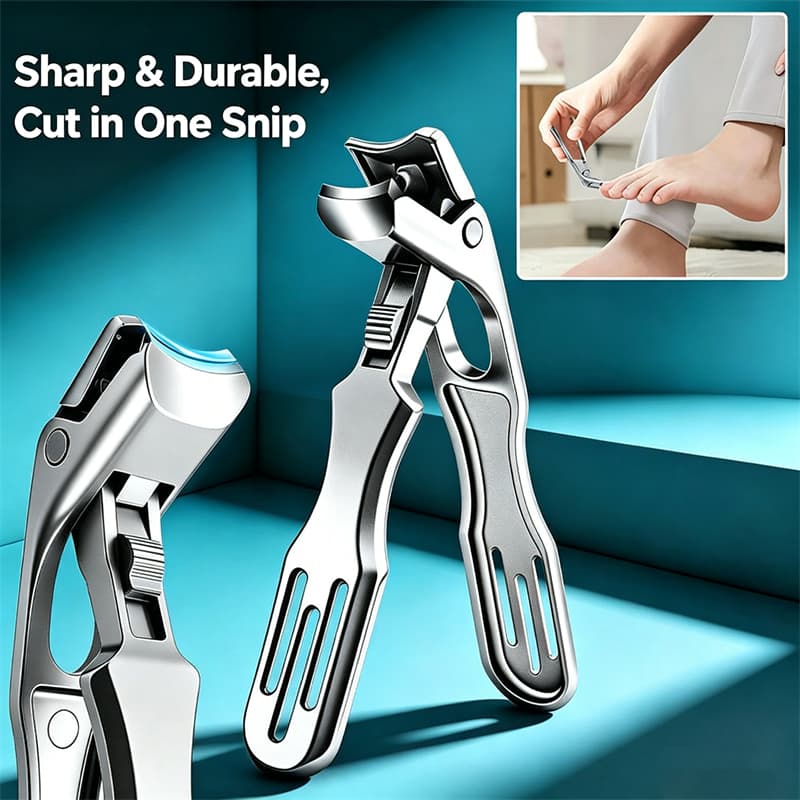 Clippers de Unha Encravada, Lâmina Curva Inclinada, Alicate de Unhas dos Pés, Mandíbula Larga Antiflash para Unhas