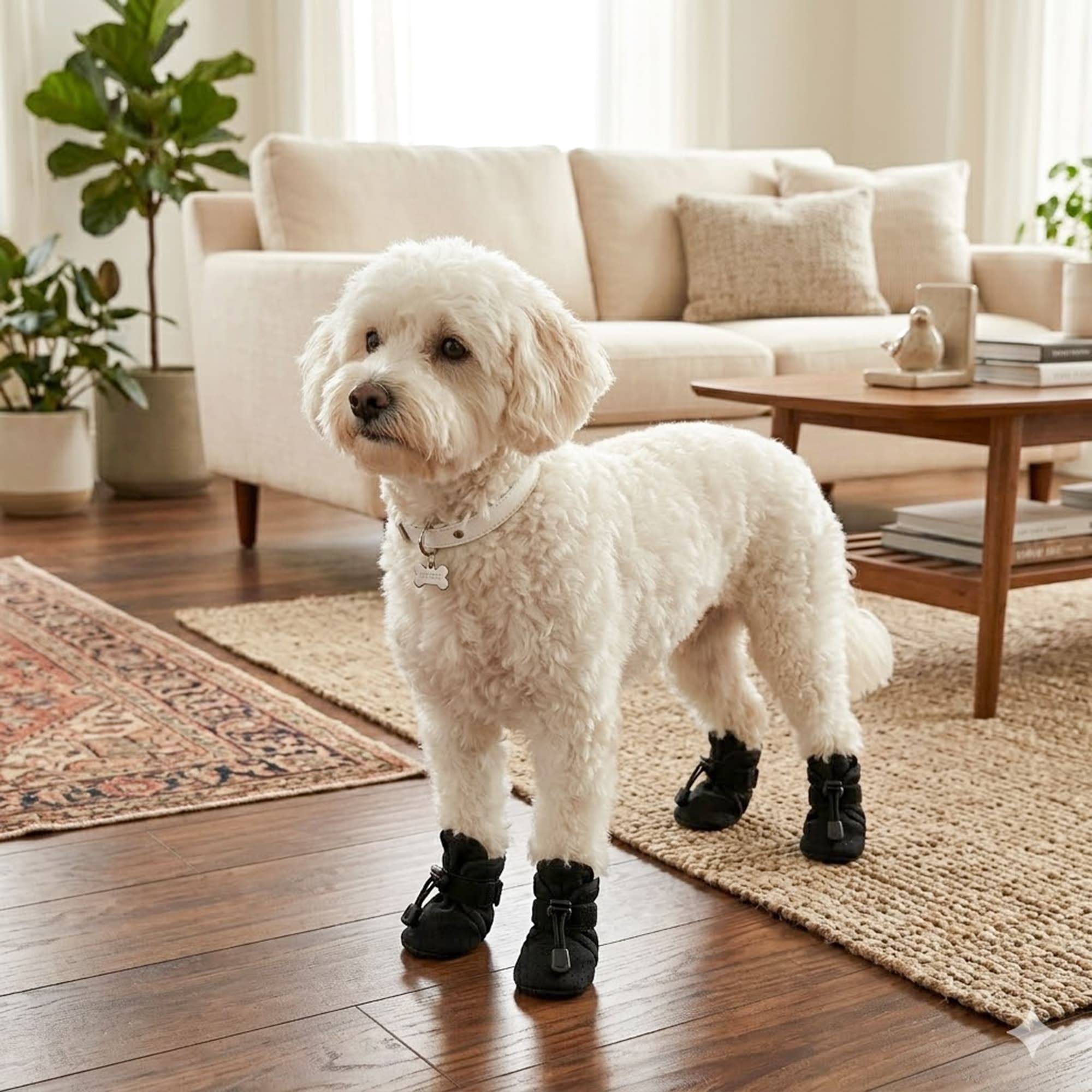 Quatro Estações Universal Pet Ao Ar Livre De Cano Alto Antiderrapante Sola Macia Ajustável Sapatos Para Cães