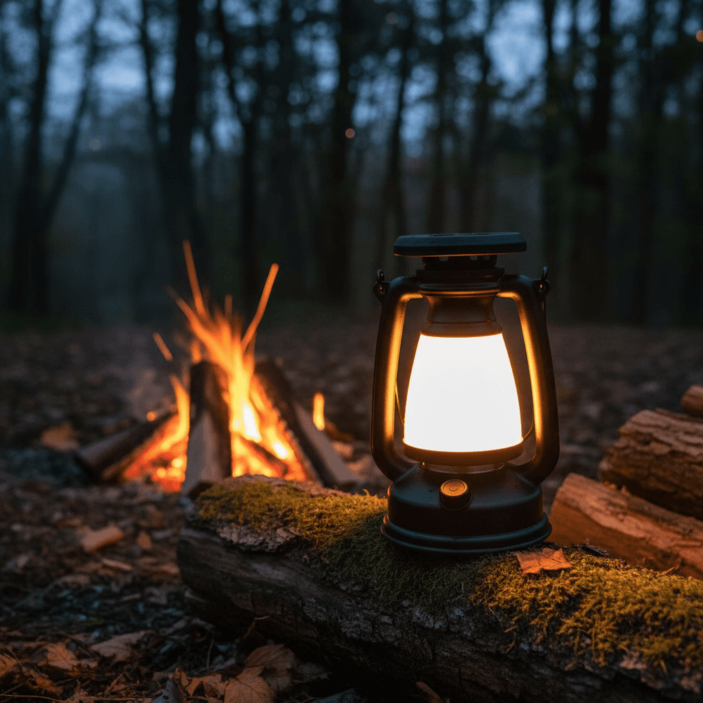 Lanterna de Camping Recarregável por USB - Luz Atmosférica Estilo Querosene Retro para Barracas ao Ar Livre e Lâmpada