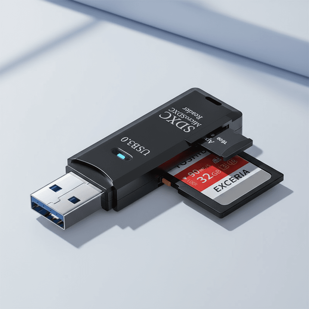 Adaptador 2 em 1 de leitor de cartão de memória USB 3.0 para TF/SD para PC, laptop, acessórios inteligentes, leitor de