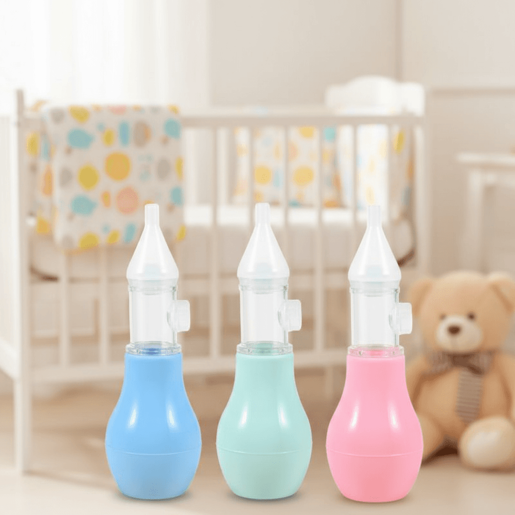 Aspirador nasal de silicone infantil, fluxo reverso, pressão manual para bebê