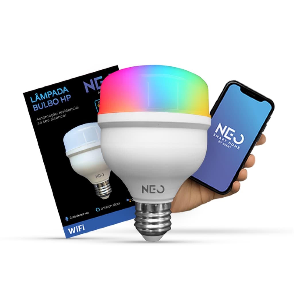 Lâmpada LED Inteligente Wi-Fi 2.4 Bulbo HP 50W 2700K-6500K RGB Bivolt Neo Avant