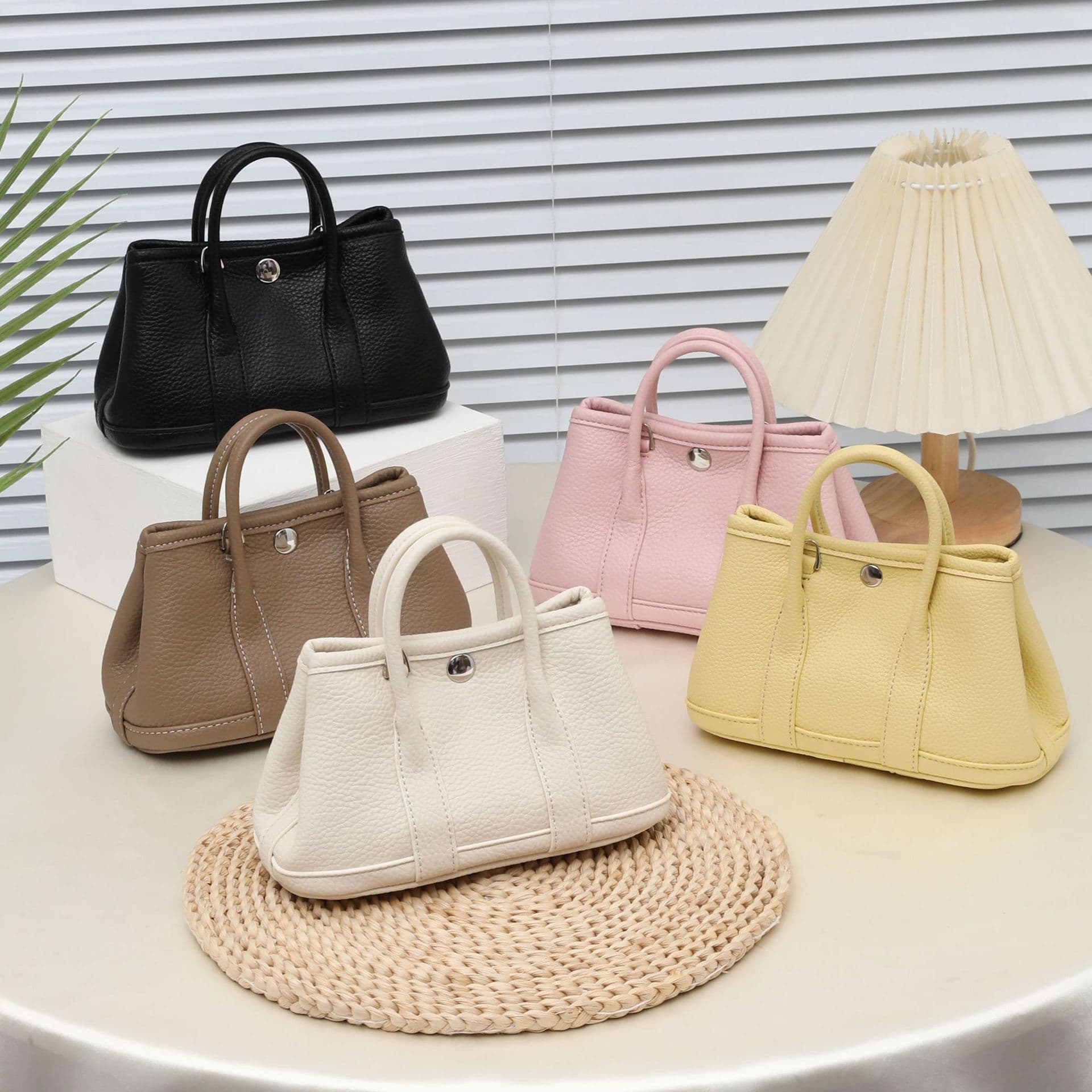 Bolsa de mão feminina mini de jardim de 20 cm, bolsa tiracolo, bolsa de mão de moda com alça superior, simples e