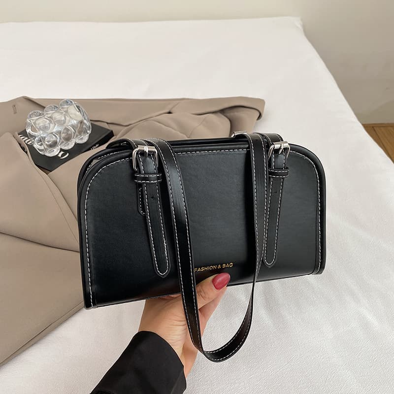 Bolsa de mão feminina 2025 primavera cor sólida minimalista bolsa de axila design de nicho da moda bolsa tiracolo
