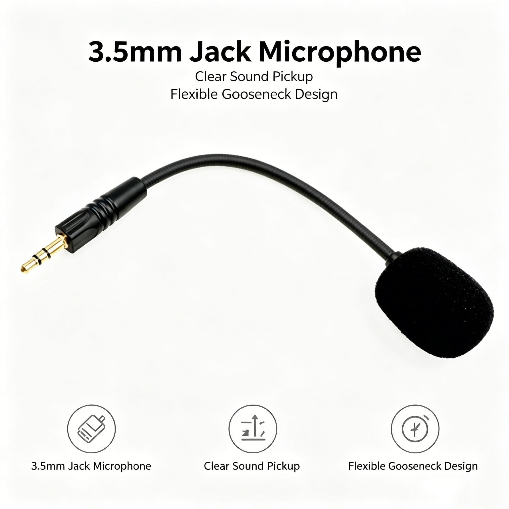Microfone de Mão Mini Microfone Condensador Estéreo 3,5mm com Fio Portátil para Gravação em Celular e Laptop