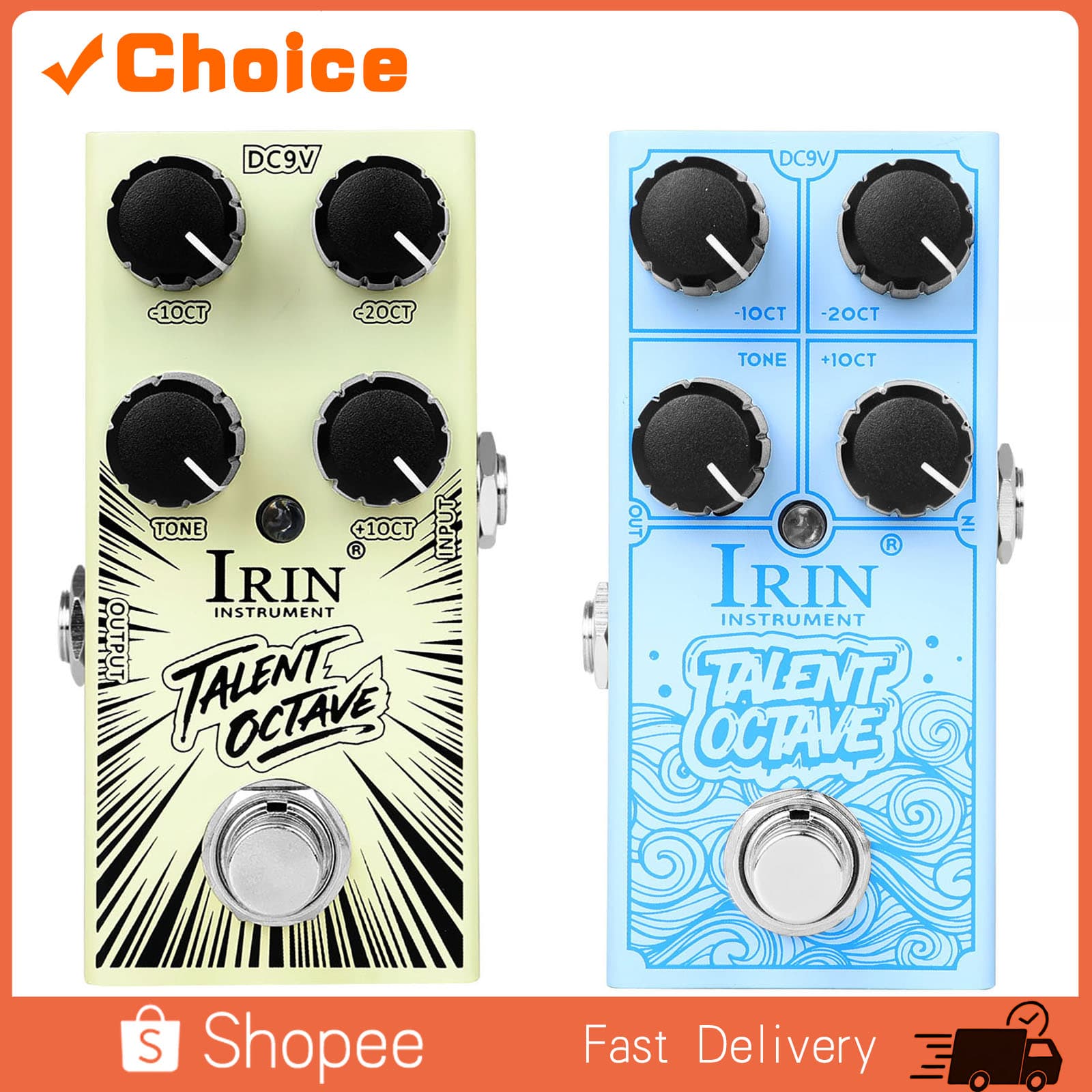 Pedal De Efeito De Guitarra Elétrica IRIN RF 19 Talentos Oitava True Bypass Com Controle De Volume Acessório Para Jogado