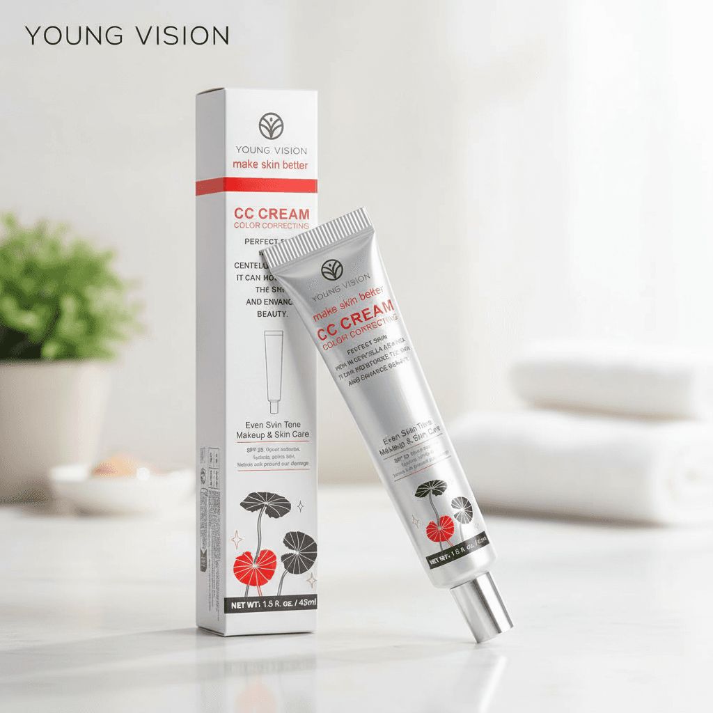 Creme CC de Centella Asiatica Hidratante para Pré-maquiagem, Corretivo, Longa Duração, Não Transfere e Clareador