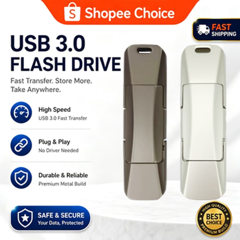 Pen drive portátil USB 3.0 de alta velocidade, interface dupla TYPE-C, pen drive USB para carro 16 GB/32 GB/64 GB/128