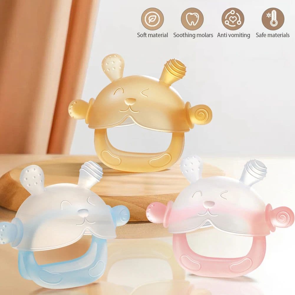 Luva de Mordedor para Bebê de Silicone Livre de BPA, Acessório Antieato, Mordedor de Mão para Bebê, Cuidados Dentários,