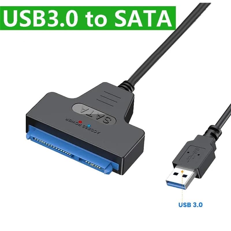 Cabo Adaptador USB 3.0 para SATA Adequado para unidades de estado sólido e discos rígidos externos de 2,5 polegadas SSD