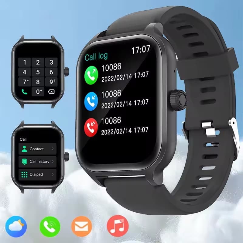 Relógio Inteligente para Android e IOS 2.01 polegadas, Tela HD, Chamada BT, Alerta de Mensagens, Música, Modo Esportivo,