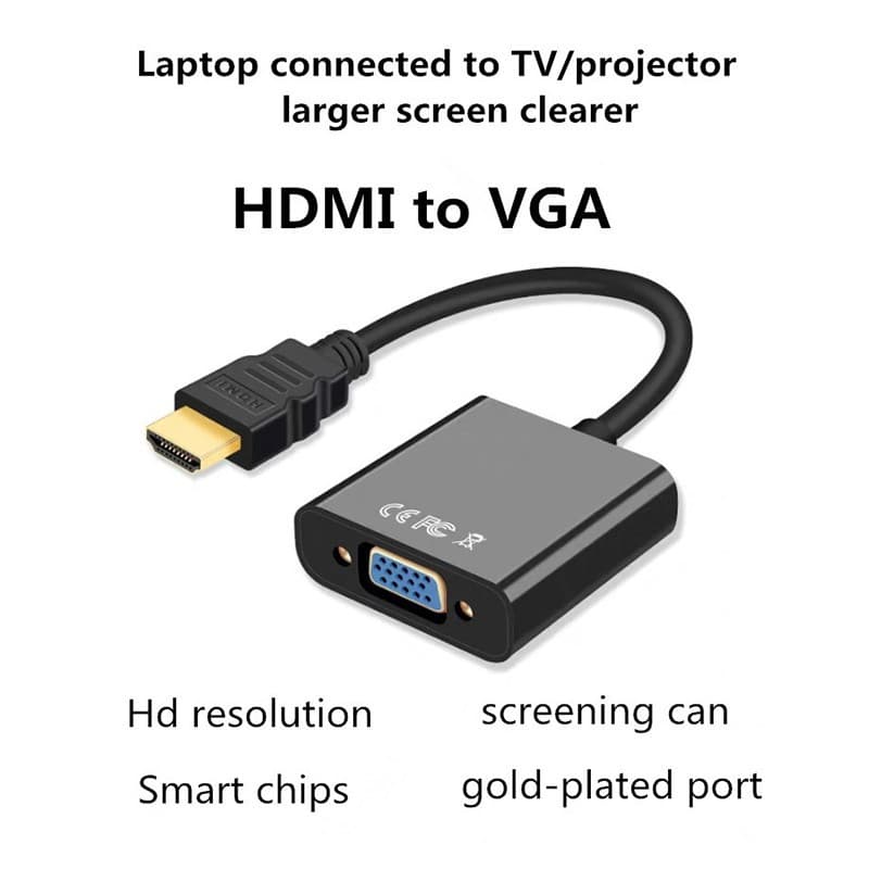 Cabo Adaptador DisplayPort HDMI para VGA com Áudio Conversor Macho para Fêmea