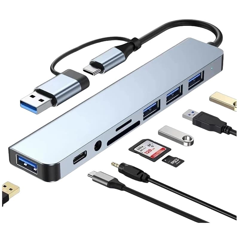 Hub USB-C Multiportas Com Leitor De Cartão De Memória Para Laptop Huawei ​